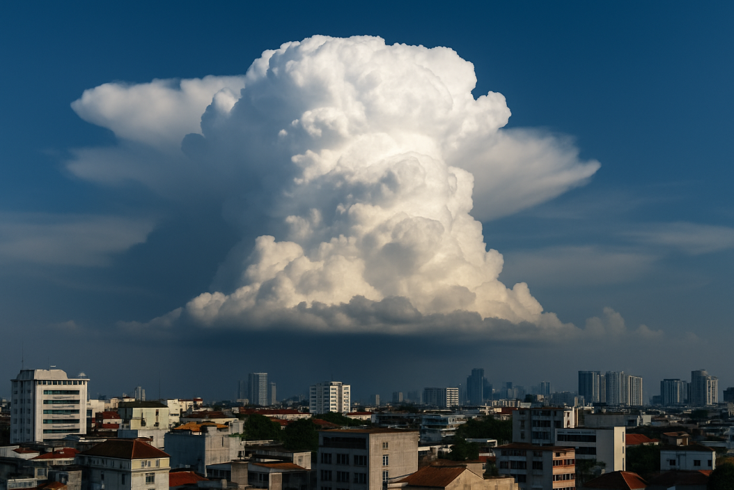 Kemunculan Cumulonimbus Besar Warnai Langit Kota Hari Ini