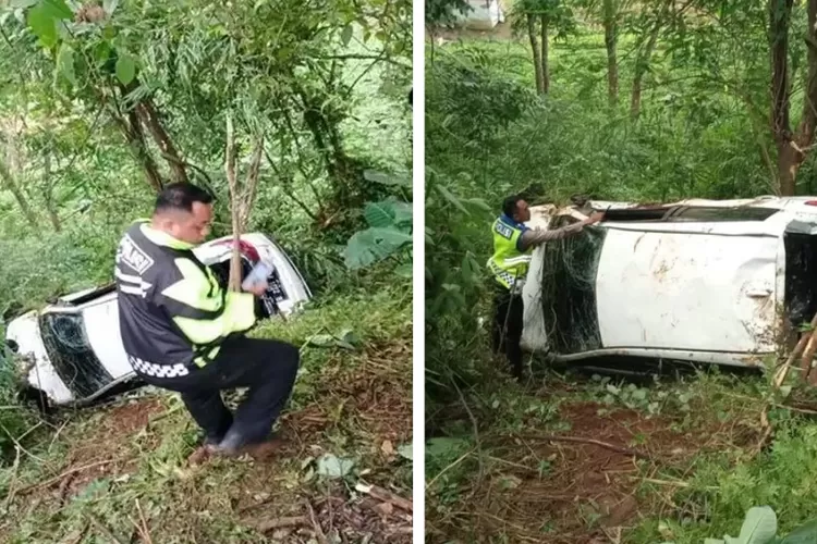Sebuah Mobil Terjun ke Jurang Sedalam 20 Meter di Puncak Bogor
